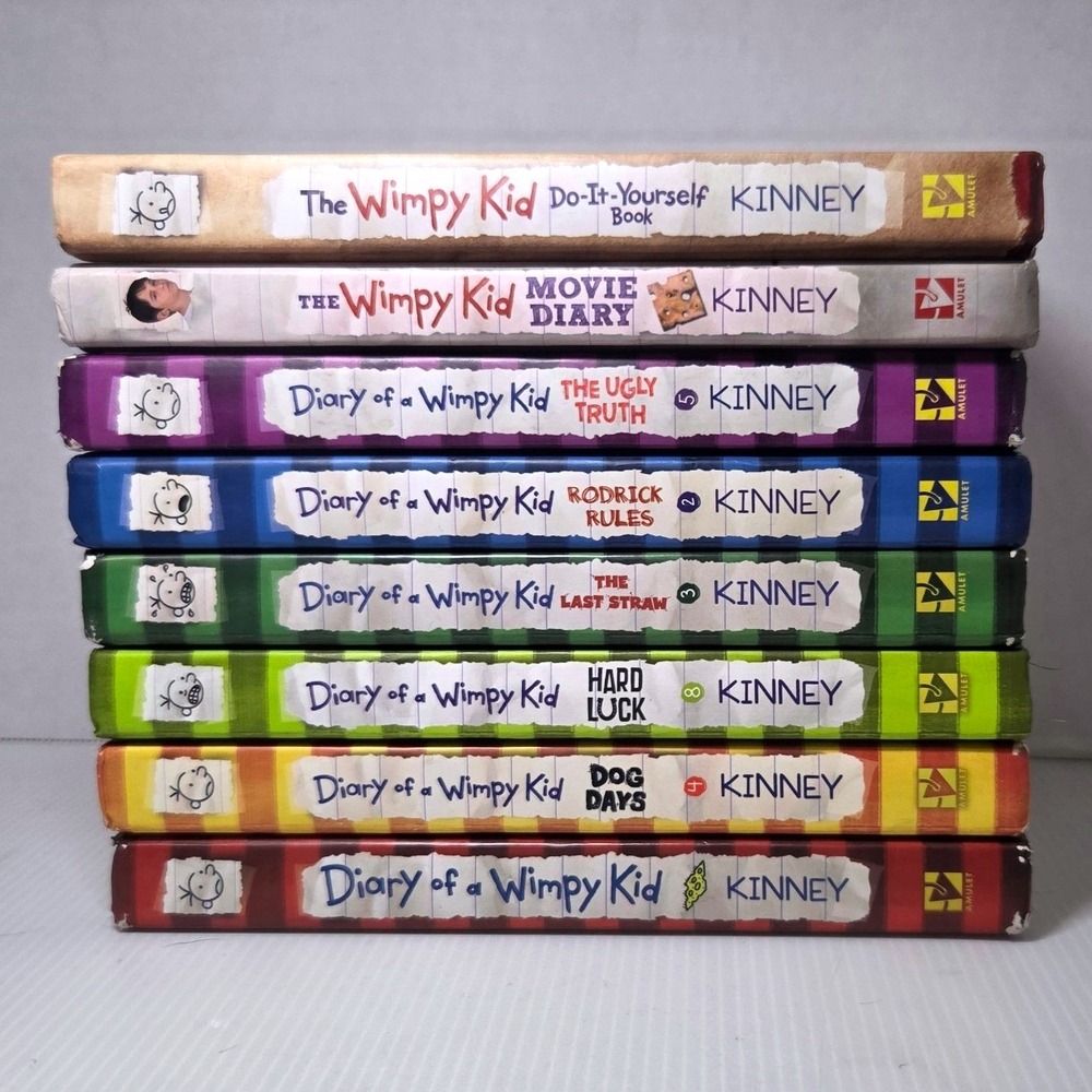 Diary of a Wimpy Kid Hardcover Book Set 8pc Books Multicolor Jeff Kinney Used
